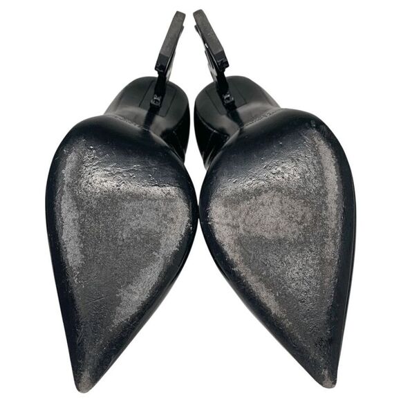 Saint Laurent Opyum 110 YSL Pumps EU 37 US 7 Black Patent Pointed High Heels - Picture 9 of 11